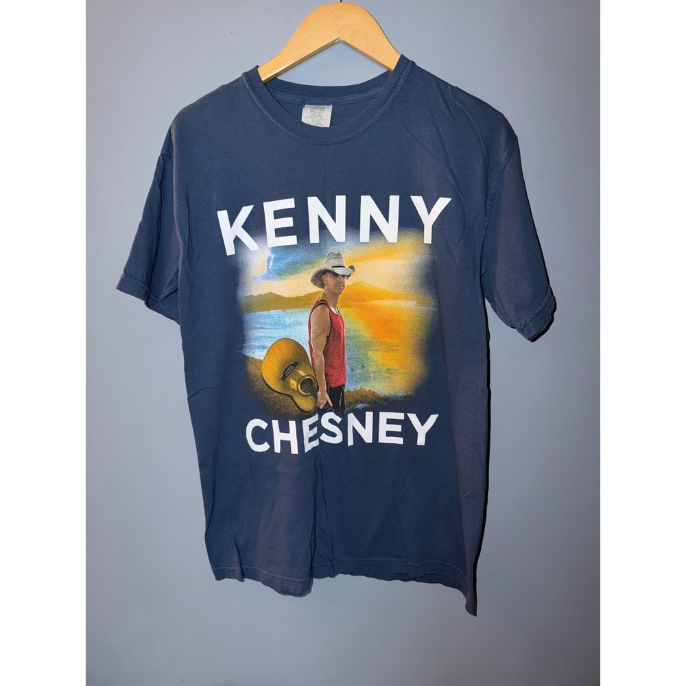 Kenny Chesney Songs for the Saints Tour 2019 T-Shirt Comfort Colors Navy Medium